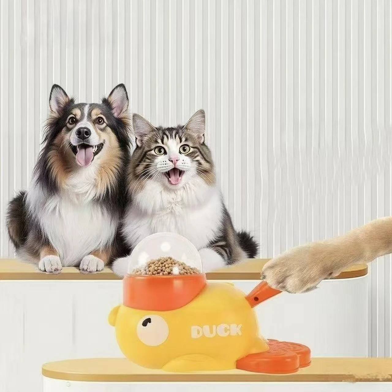 黄色いアヒル型のインタラクティブな猫用おやつディスペンサー、 - Dog Slow Feeder Puzzle Toy Interactive のレビューと価格