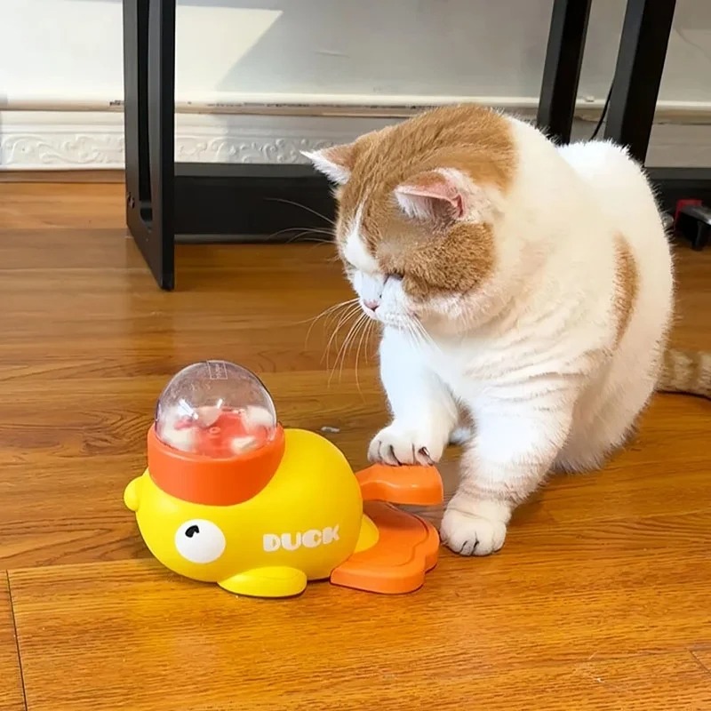 黄色いアヒル型のインタラクティブな猫用おやつディスペンサー、 - Dog Slow Feeder Puzzle Toy Interactive のレビューと価格