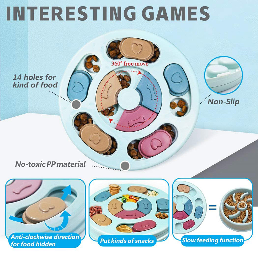犬用のインタラクティブな回転式ターンテーブル,おもちゃのフー - Dog Slow Feeder Puzzle Toy Interactive のレビューと価格