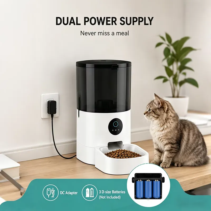 OEMスマートプログラマブル充電式ポータブル4L防水ペットフ - Timed Cat Dog Food Dispenser 4L のレビューと価格
