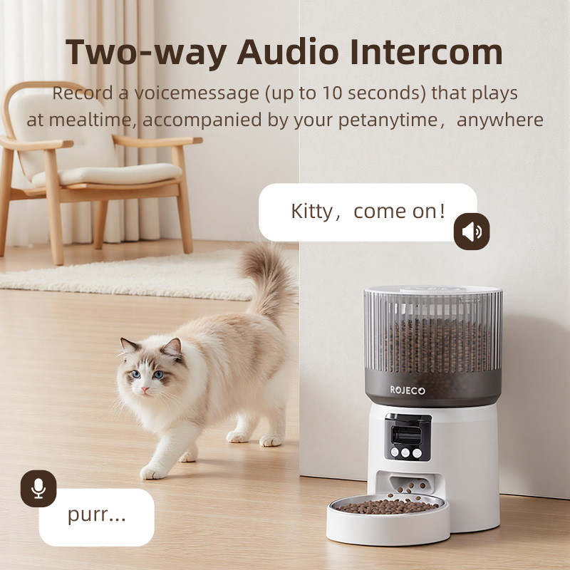 ROJECO 自動給餌器。1080P HDカメラ搭載、ビデオ - Smart Pet Feeder Camera 1080P Wifi のレビューと価格
