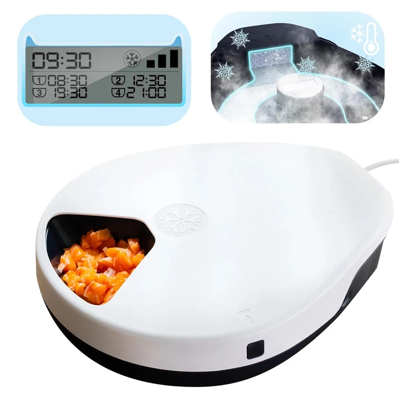 【人気】冷却機能付き自動ペットフィーダー、ウェットフードディ - Wet Food Automatic Pet Feeder Refrigerated のレビューと価格