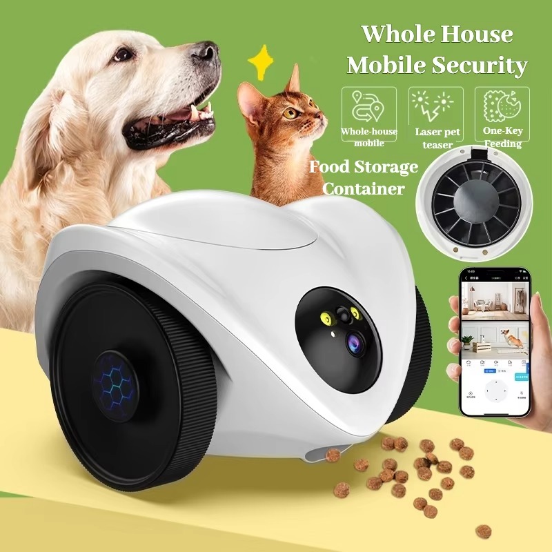 カスタムスマートペットロボット レーザーおもちゃ カメラ付き - Pet Treat Dispenser Camera Interactive のレビューと価格