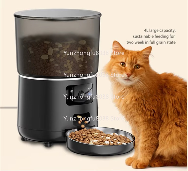 ペットフィーダー 自動給餌器 WiFi モバイルアプリ遠隔操 - Smart Pet Feeder Camera 1080P Wifi のレビューと価格