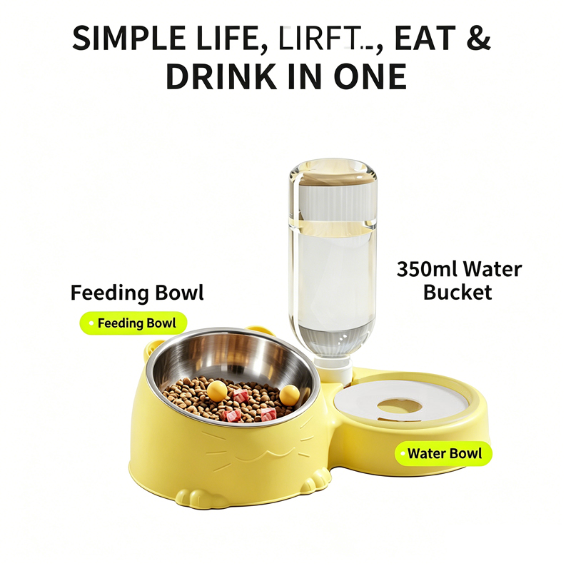 ペット用デュアルボウル、自動給水、ステンレス製フィーダー、猫 - Automatic Pet Feeder Dual Bowl Stainless のレビューと価格