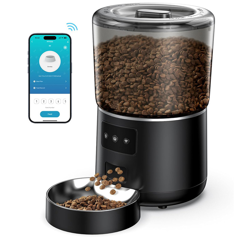 4L スマートWi-Fi対応ペットフィーダー。アプリで操作で - Timed Cat Dog Food Dispenser 4L のレビューと価格
