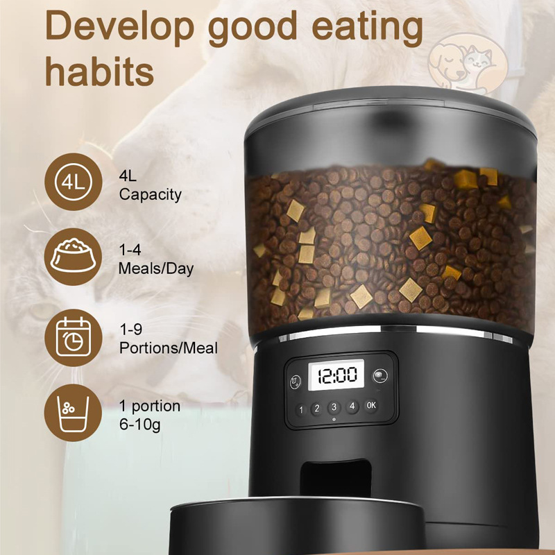 4L スマートWi-Fi対応ペットフィーダー。アプリで操作で - Timed Cat Dog Food Dispenser 4L のレビューと価格