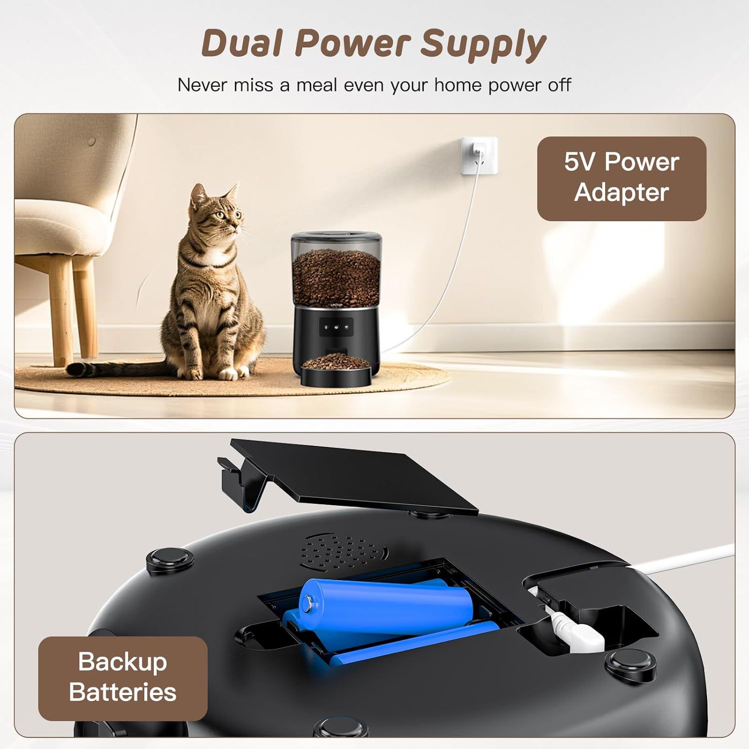 4L スマートWi-Fi対応ペットフィーダー。アプリで操作で - Timed Cat Dog Food Dispenser 4L のレビューと価格