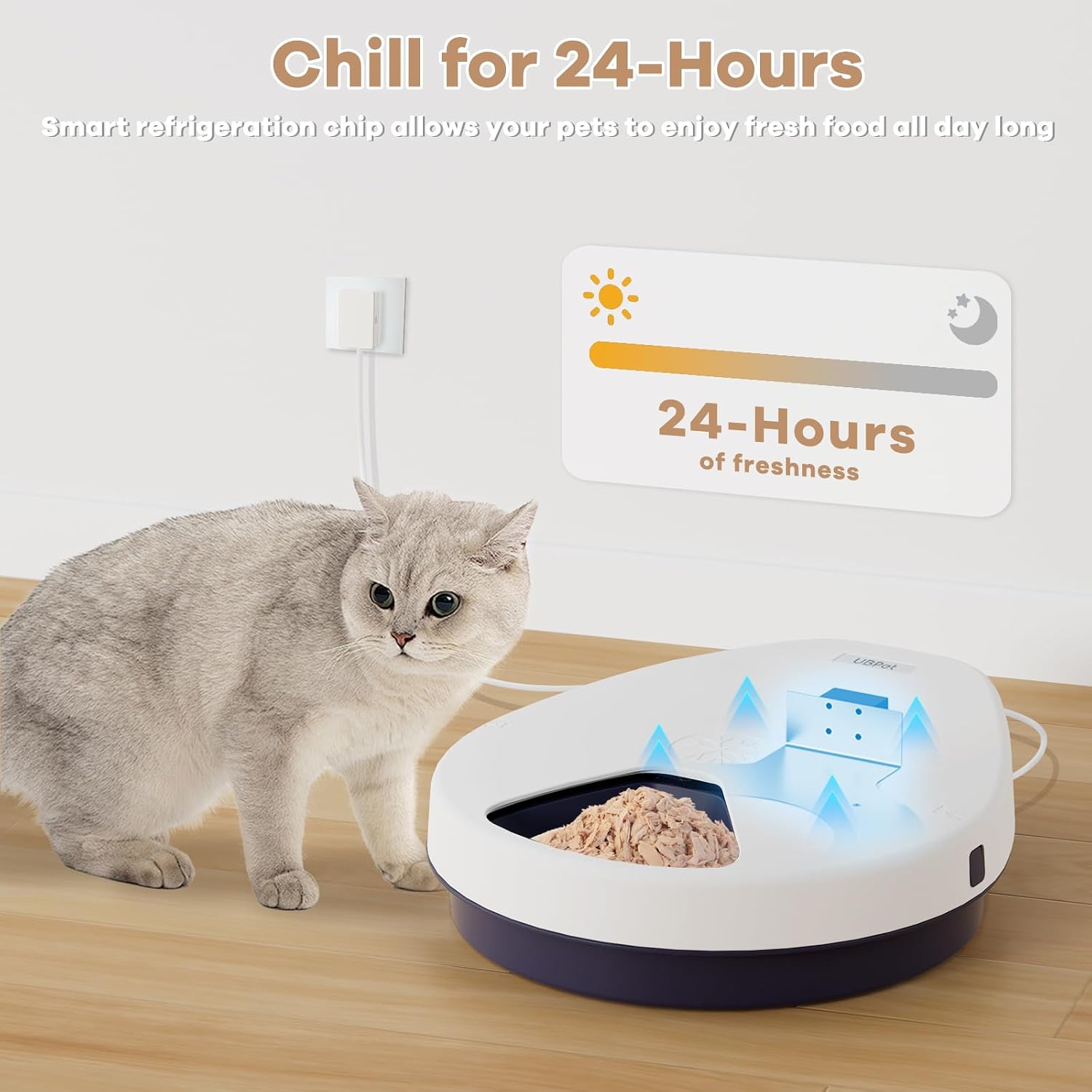 半導体冷却機能を搭載した、冷蔵機能付き自動給餌器。2026年 - Wet Food Automatic Pet Feeder Refrigerated のレビューと価格
