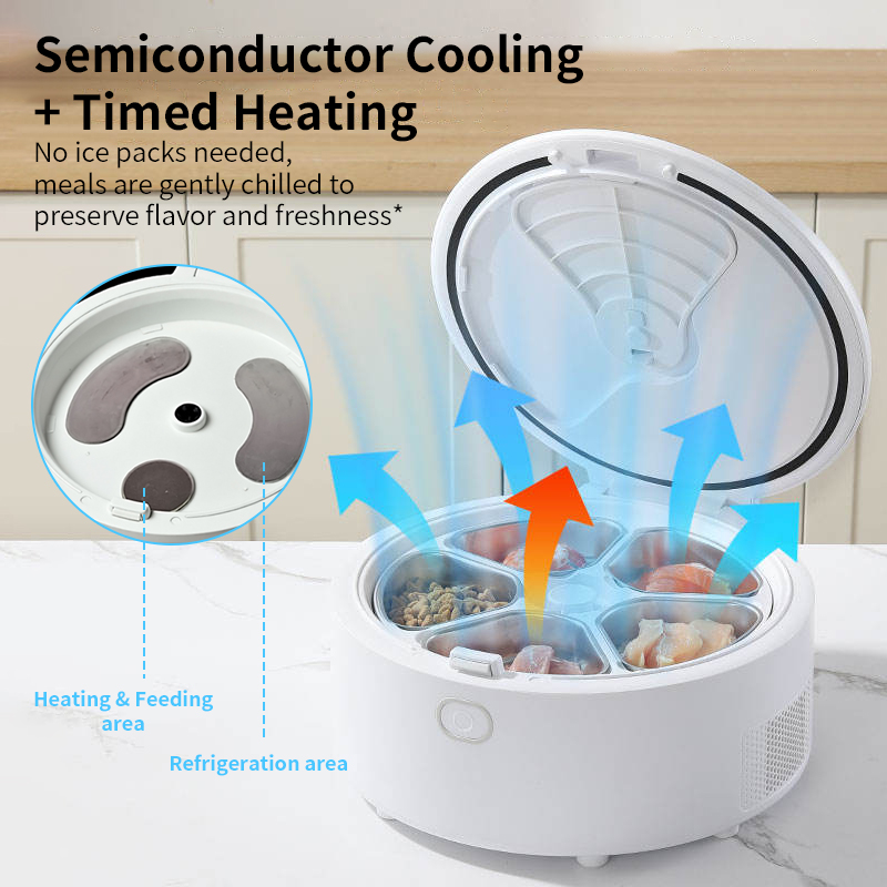 卸売5食分自動給餌器 ウェットフード対応 冷蔵・保温機能付き - Wet Food Automatic Pet Feeder Refrigerated のレビューと価格