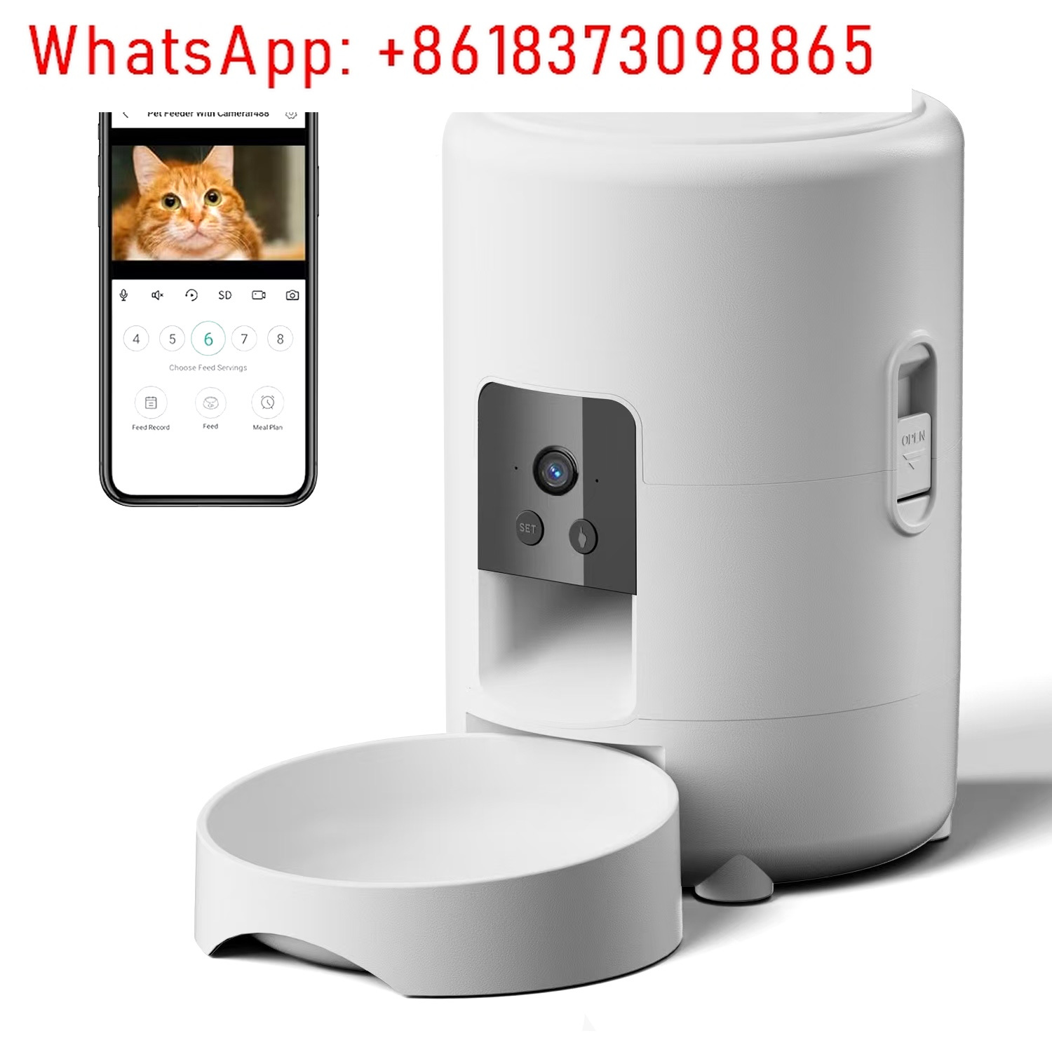 1個入り カスタム2L自動給餌器 カメラ付き 1080P H - Smart Pet Feeder Camera 1080P Wifi のレビューと価格