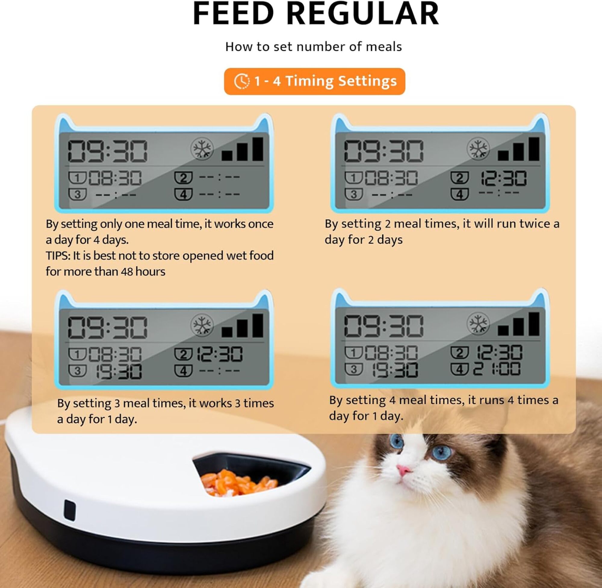 UBPET自動給餌器 ウェットフード対応 冷却機能付き 半導 - Wet Food Automatic Pet Feeder Refrigerated のレビューと価格