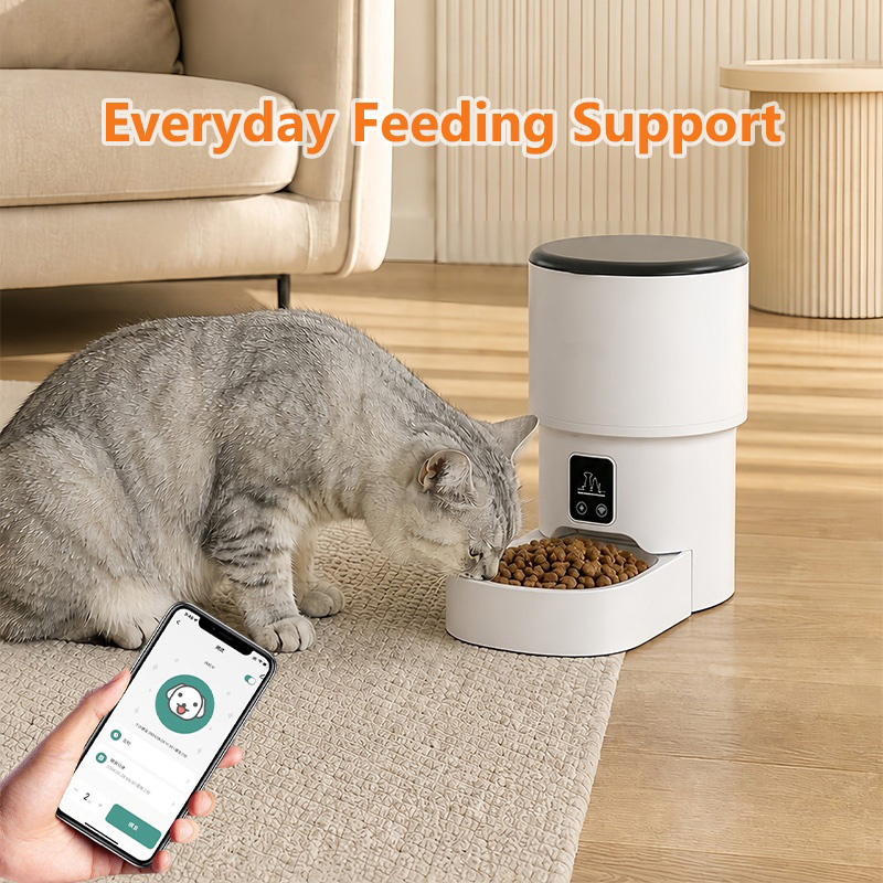 4L Wi-Fi対応スマートペットフィーダー。自動給餌機能、 - Timed Cat Dog Food Dispenser 4L のレビューと価格