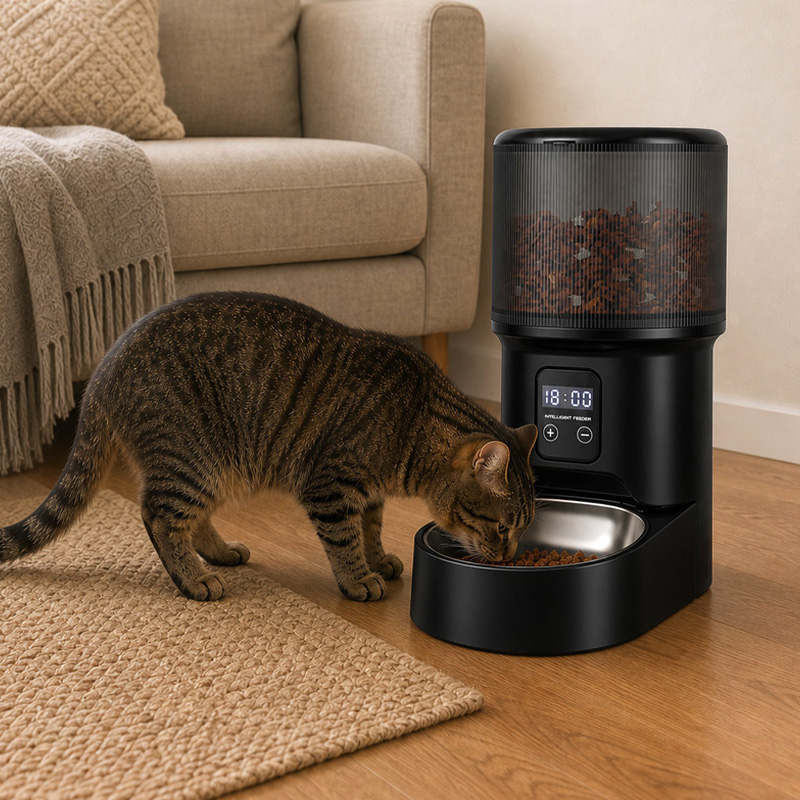 4L スマートペットフィーダー、ステンレス製ボウル、タイマー - Timed Cat Dog Food Dispenser 4L のレビューと価格