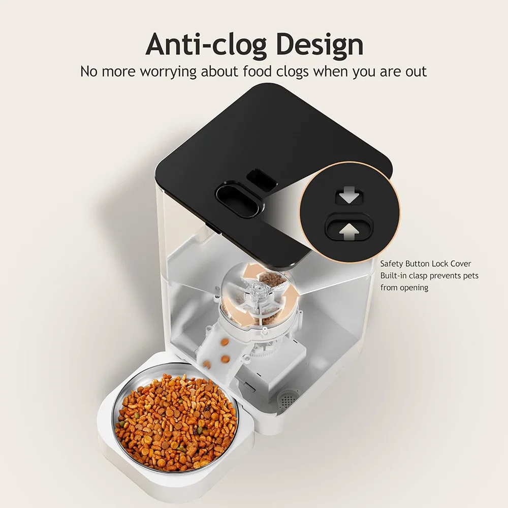 Tuyaアプリ対応の4L自動給餌器。ペット用の自動給餌器で、 - Timed Cat Dog Food Dispenser 4L のレビューと価格