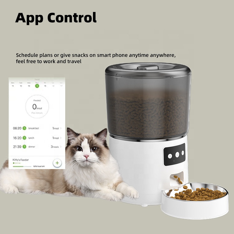 スマート4L自動給餌器。タイマー機能付きで、ステンレス製の食 - Timed Cat Dog Food Dispenser 4L のレビューと価格