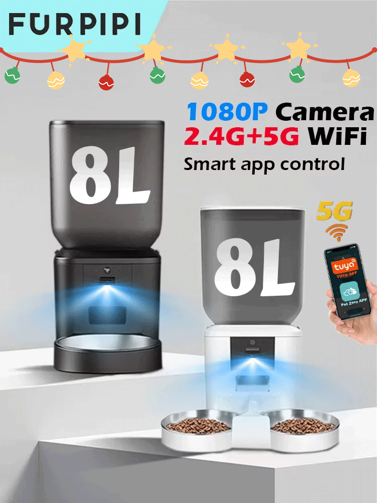 Furpipi 8L スマート自動給餌器 1080P HDカ - Smart Pet Feeder Camera 1080P Wifi のレビューと価格