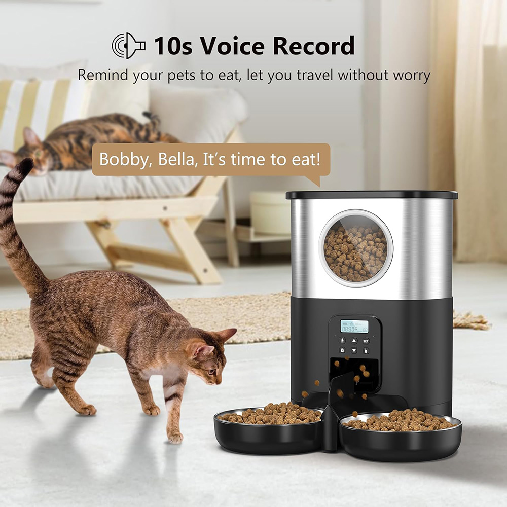 卸売 5L ビッグアイ デュアルボウル 自動ペットフィーダー - Automatic Pet Feeder Dual Bowl Stainless のレビューと価格
