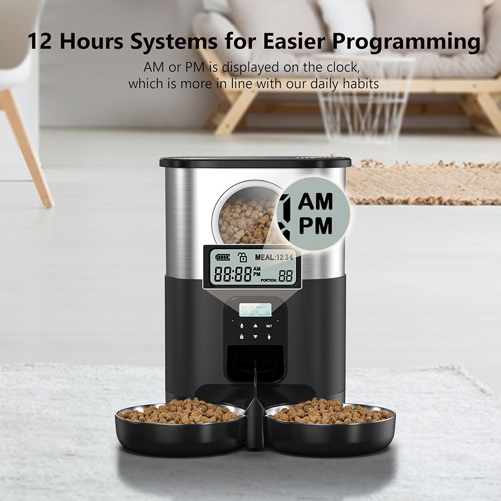 卸売 5L ビッグアイ デュアルボウル 自動ペットフィーダー - Automatic Pet Feeder Dual Bowl Stainless のレビューと価格