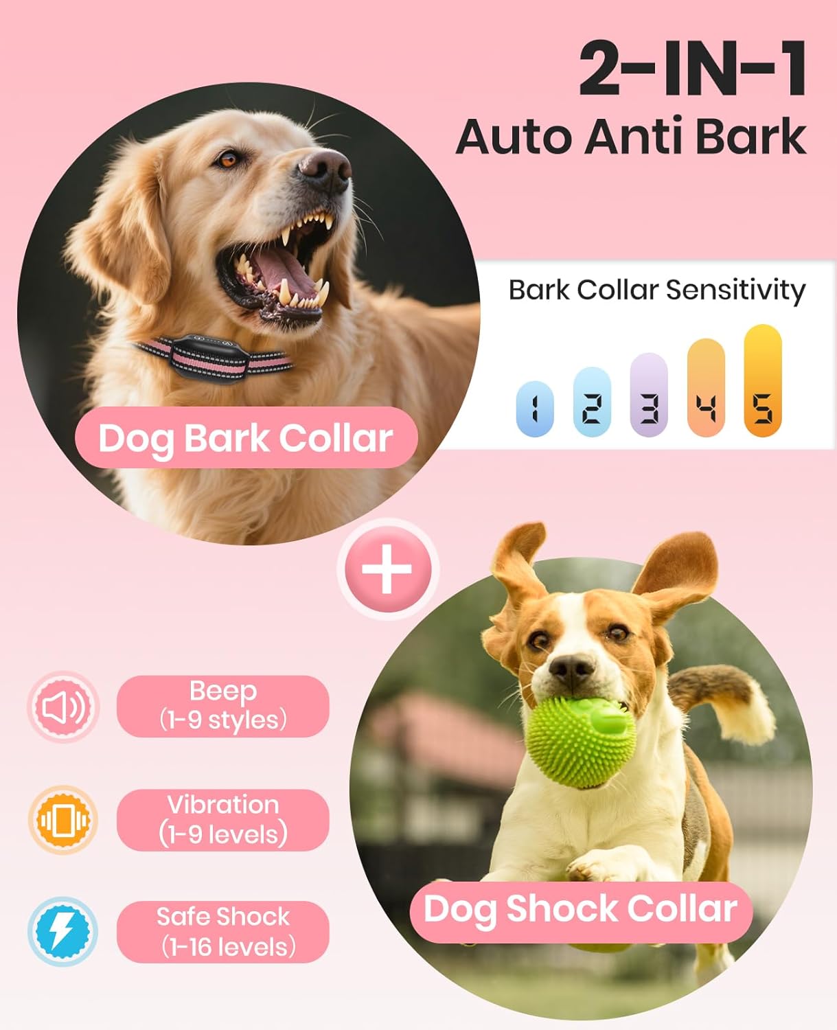 1000Mリモートドッグトレーニングカラー2in1、アンチバ - Dog Training Collar Remote 1000M Beep のレビューと価格